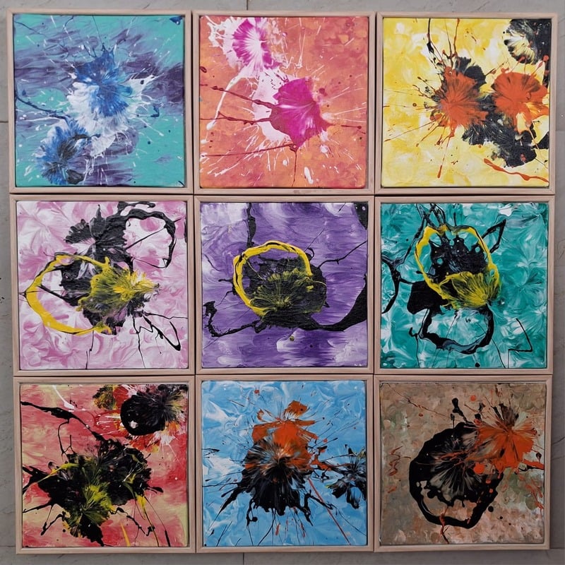 Blossom Explosion 01 – handmade painting by Sonia Masterstrokes