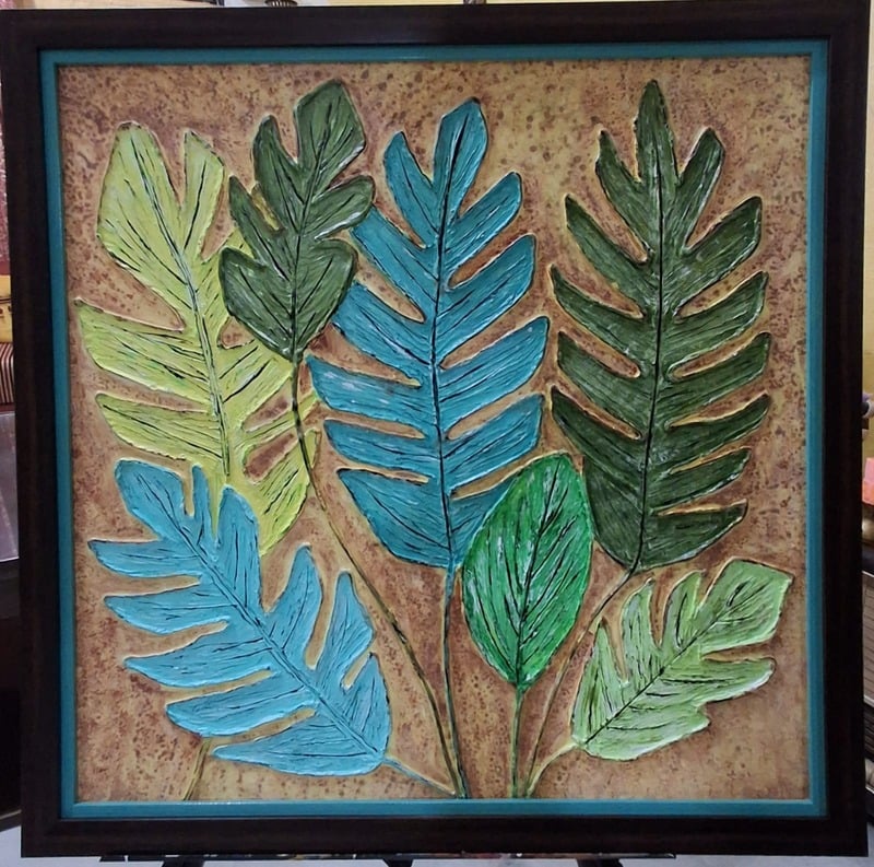 Botanical Echoes – handmade painting by Sonia Masterstrokes