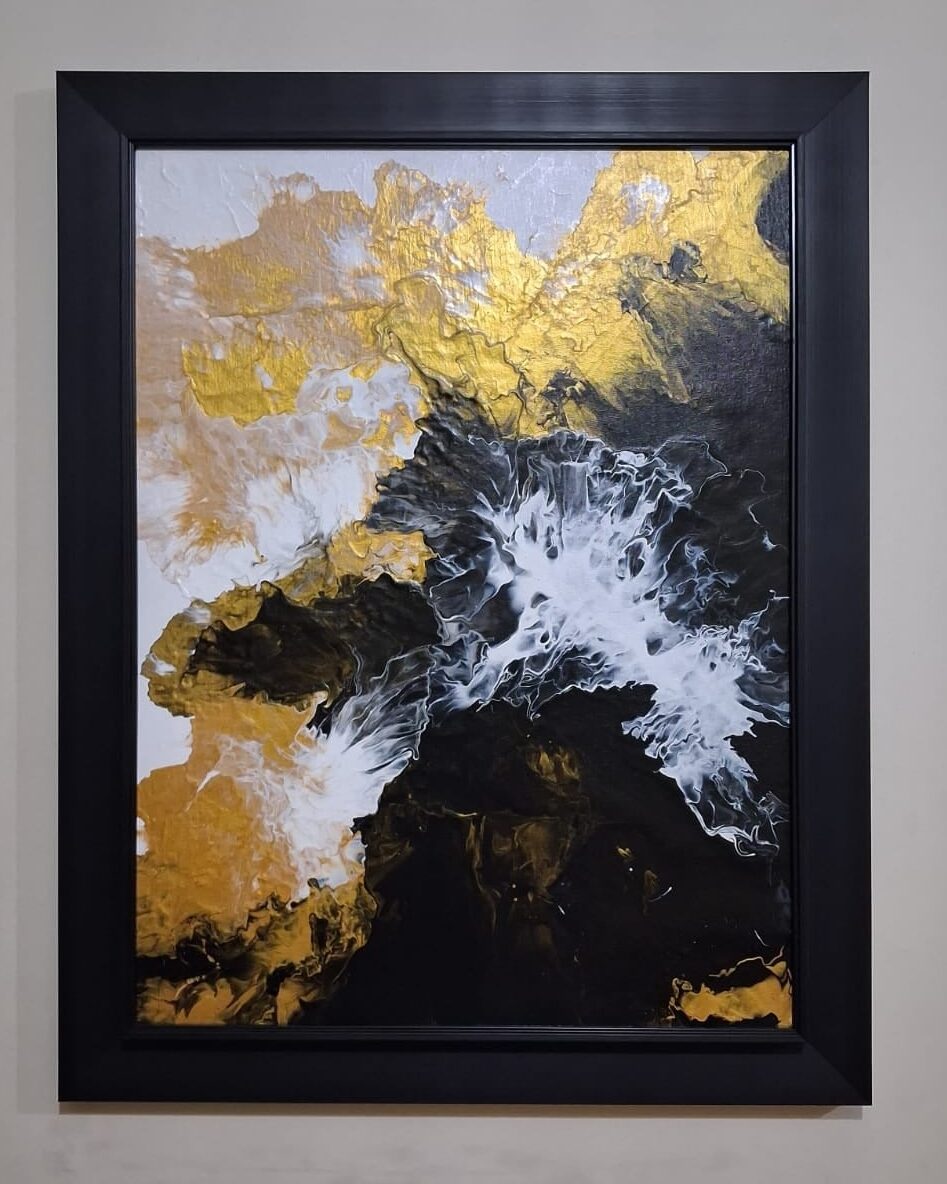 Divine Collision – handmade painting by Sonia Masterstrokes