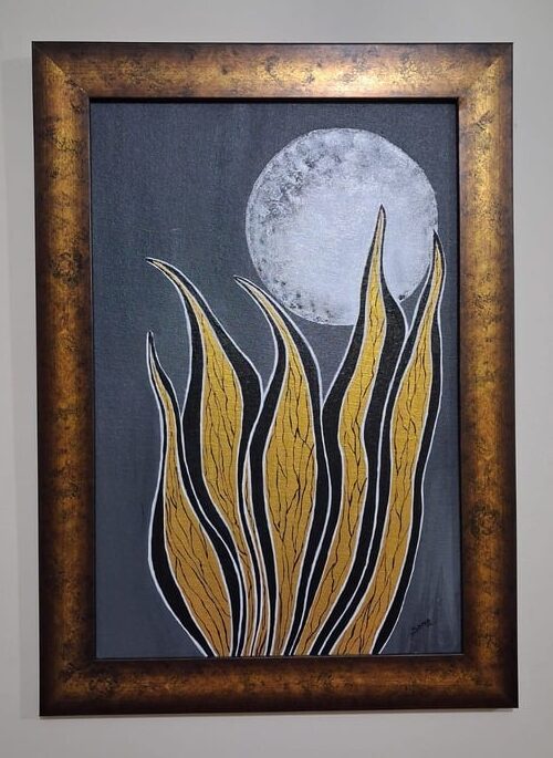 Moonlight Ascent – handmade painting by Sonia Masterstrokes