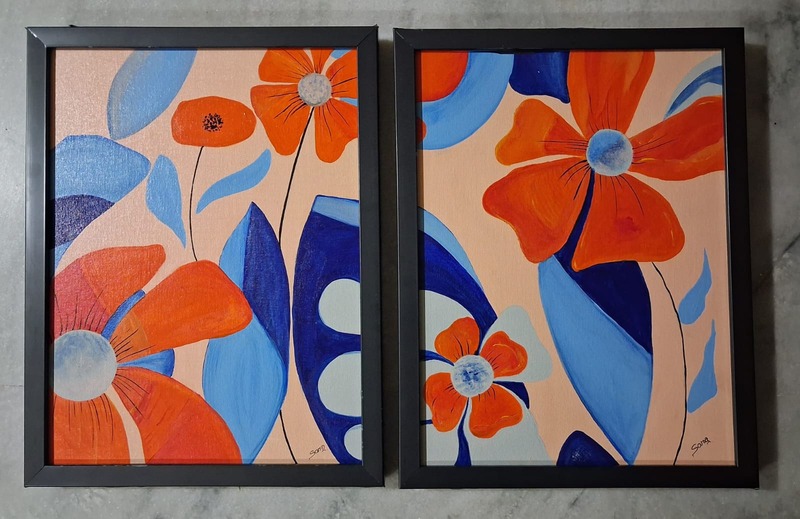 Petals & Pearls – handmade painting by Sonia Masterstrokes