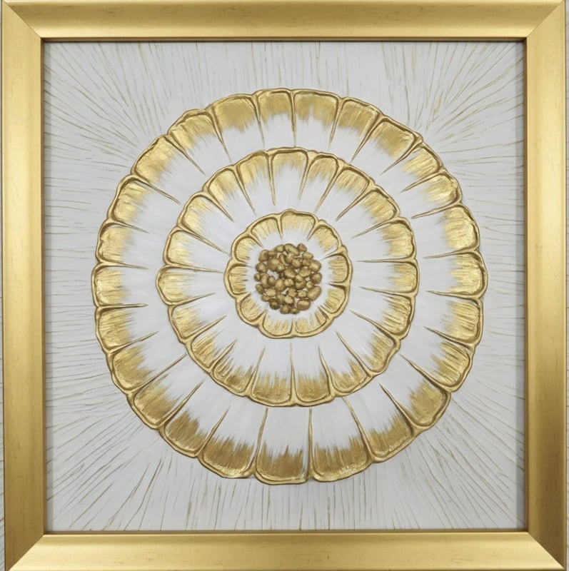 Golden Bloom 02 – handmade painting by Sonia Masterstrokes