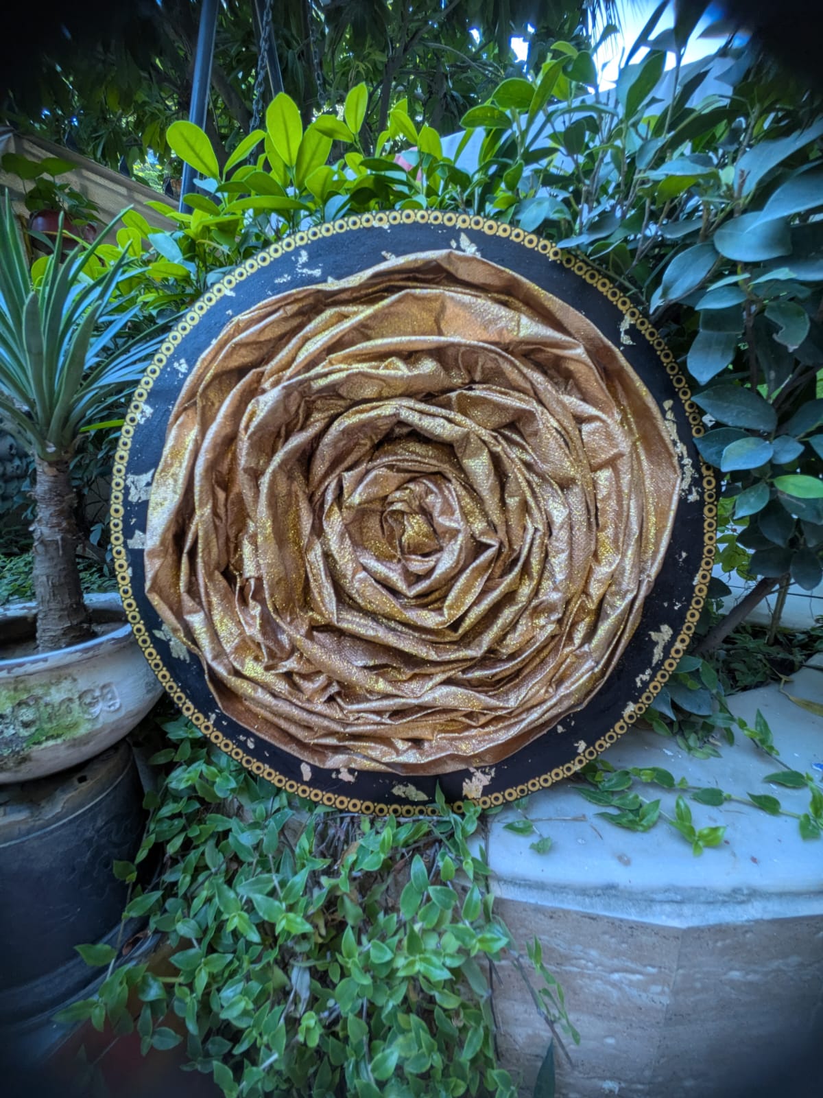 Golden Elegance – handmade painting by Sonia Masterstrokes